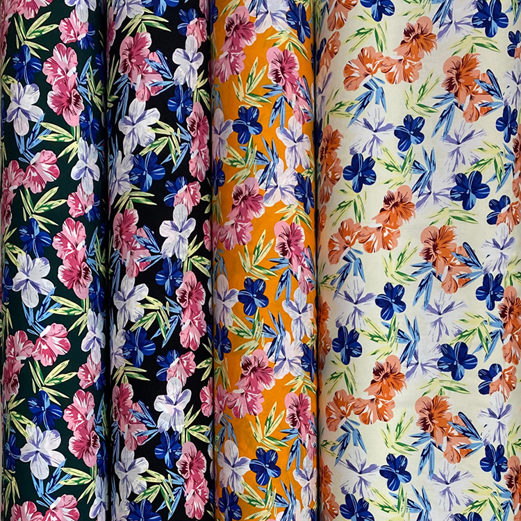 Impresión abstracta de alta calidad de tela de viscose de rayon poplin charlis para ropa