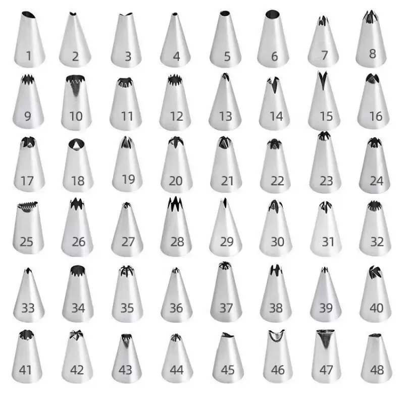 小号不锈钢裱花嘴1-48号奶油嘴烘焙工具蛋糕饼干模具厂家现货直供
