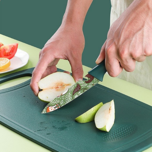 Cuchillo de cocina, tablero de cocina, conjunto completo de utensilios de cocina, regalos para bebés, herramientas de cocina 2 en 1 dormitorio, set de cuchillos para bebés cortar alimentos suplementarios