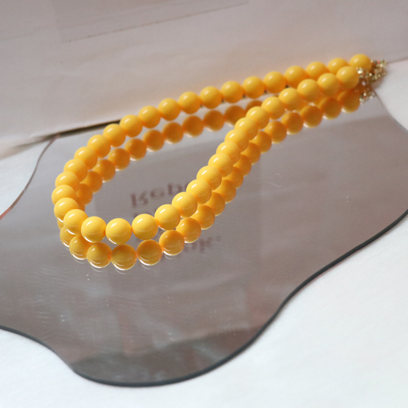 Solid Color Beaded Pearl Sweet Necklace Multicolors display picture 3