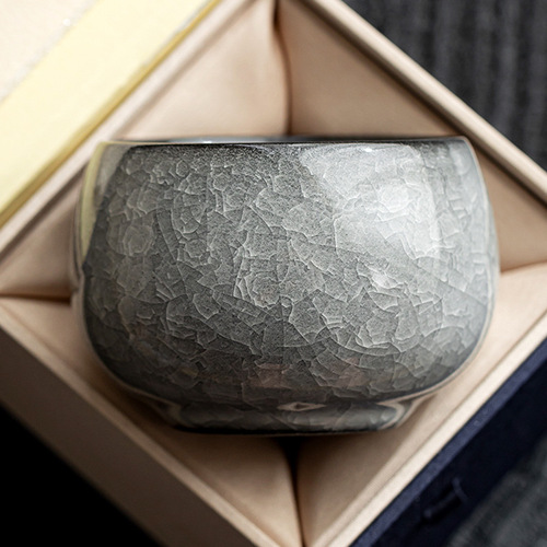 Black ice flower master cup single cup open tea cup tea cup tall men's kung fu ceramics personal office household supplies tea cup