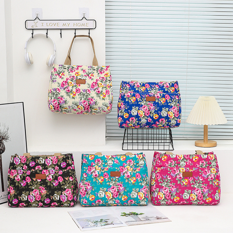 Canvas bag women's new large-capacity handbag versatile storage bag mommy hand bag office worker lunch bag wholesale Canvas bag women's new large-capacity handbag versatile storage bag mommy hand bag office worker lunch bag wholesale