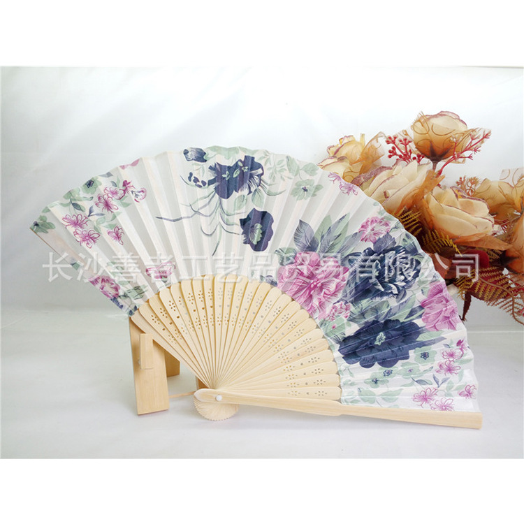En stock ventilador de bambú de estilo chino 21CM al por mayor ventilador clásico estilo antiguo ventilador plegable de una sola cara ventilador de bambú de estilo japonés