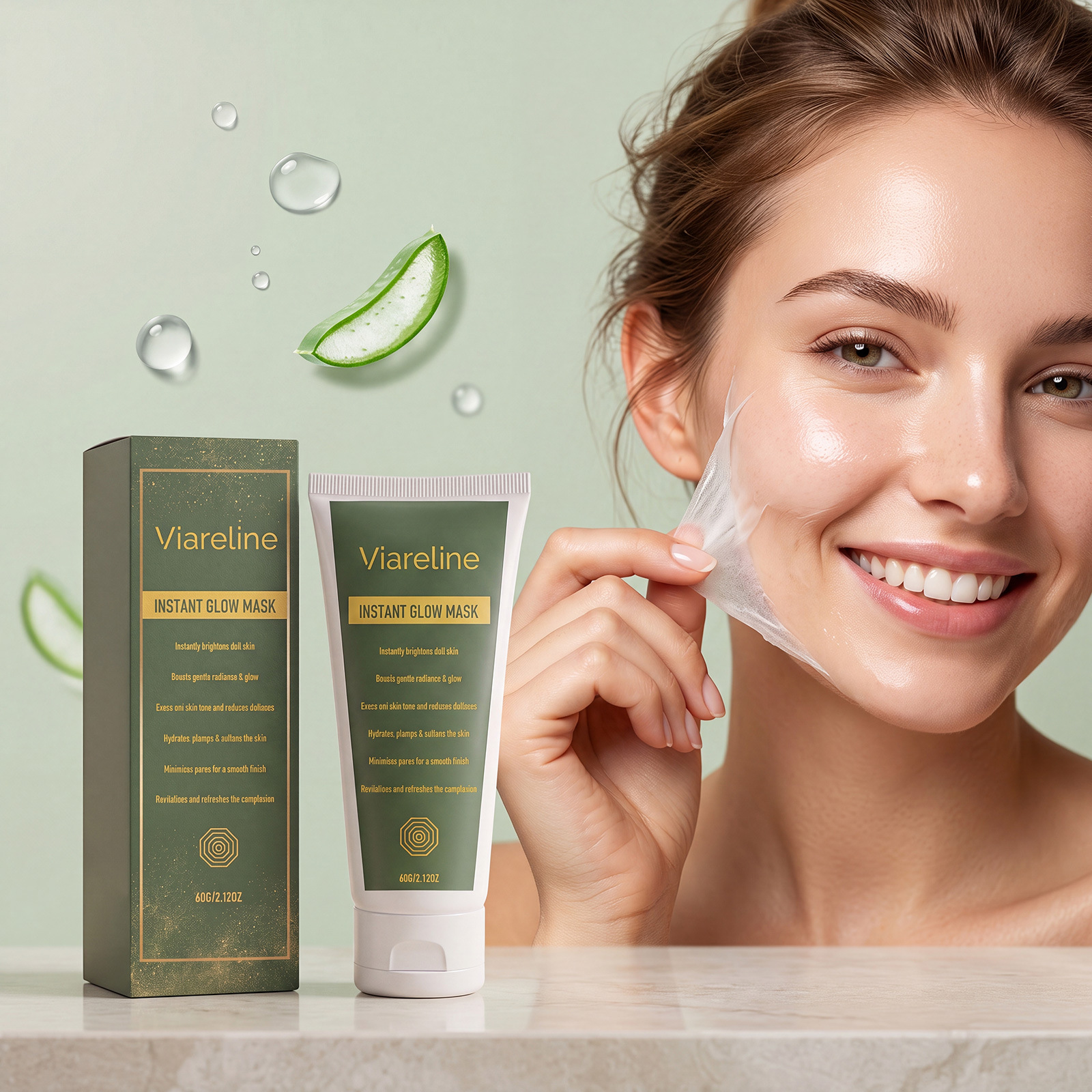 Viareline Brightening Peel-Off Mask with Gentle Ingredients That Moisturize and Cleanse Facial Skin, Making It Smooth and Easy to Apply