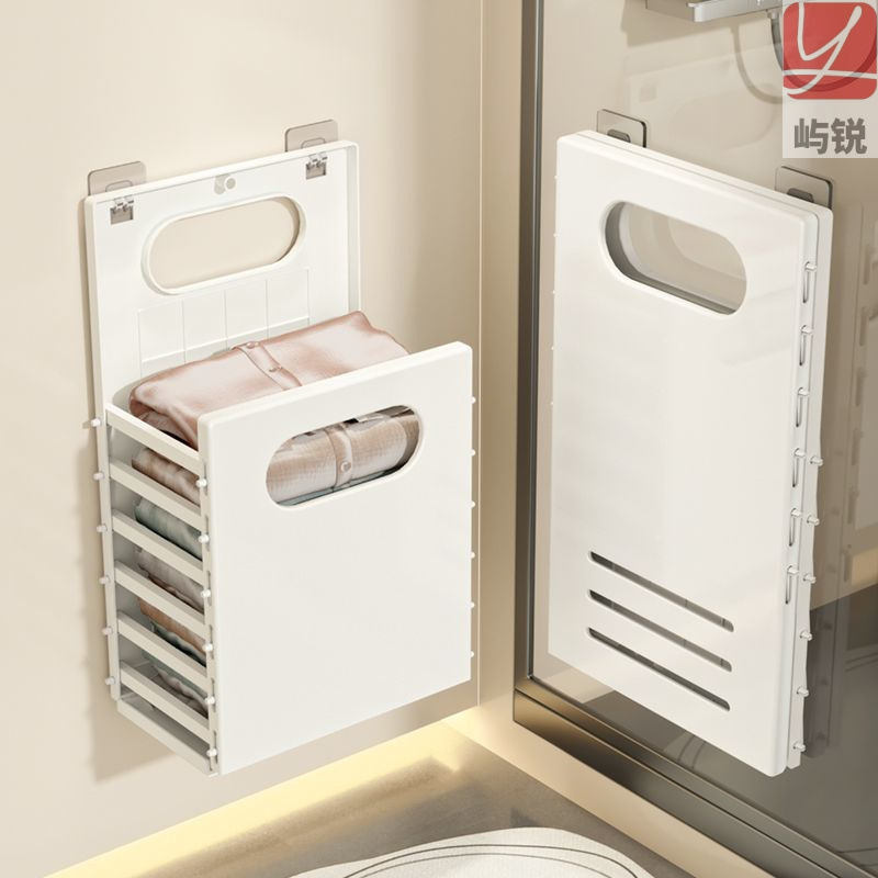 Dirty clothes basket for home use, storage basket for dirty clothes in the bathroom, stylish design, can be hung on the wall, foldable, Yurui Dirty clothes basket for home use, storage basket for dirty clothes in the bathroom, stylish design, can be hung on the wall, foldable, Yurui