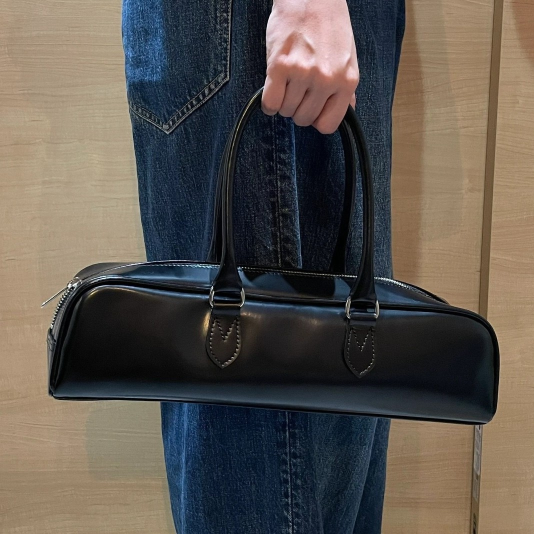 CDG Baguette Bag Genuine Leather Niche Design Vintage Handbag High-End Texture Commuter Versatile Shoulder Underarm Bag for Women - Thumbnail 2