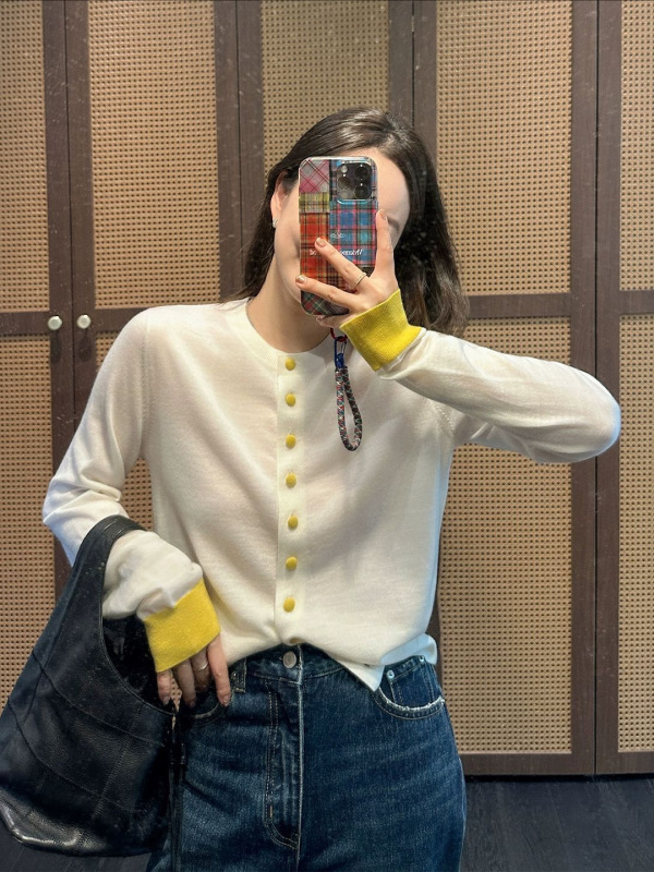 siy店主自留~黑标邂逅针织衫美利奴羊毛撞色长袖上衣女|undefined