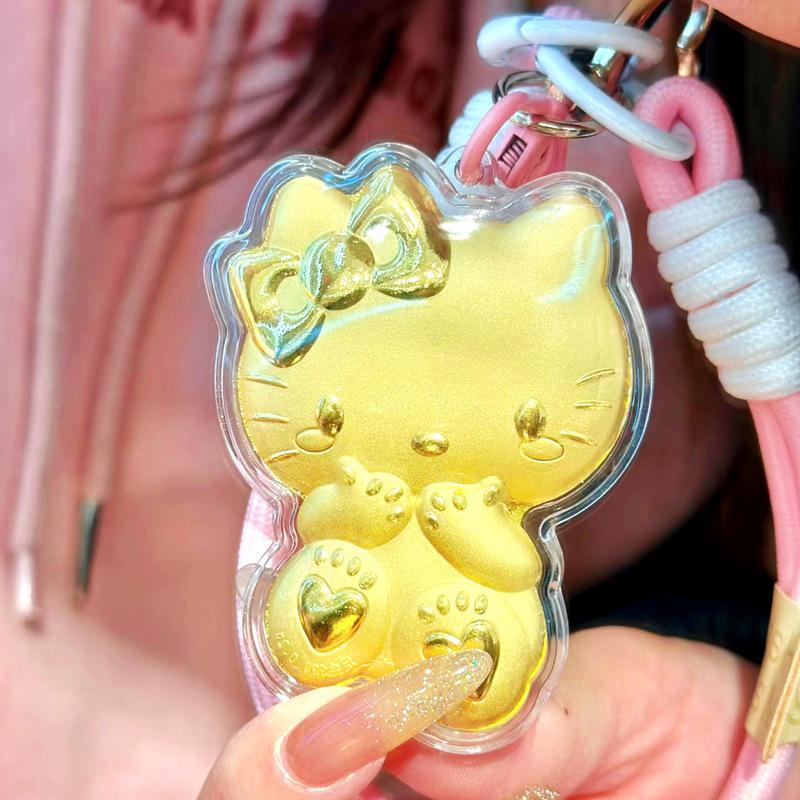 純金 999KT 猫キーホルダーかわいい漫画ハローキティバッグペンダントペンダントお土産子供のギフト|undefined