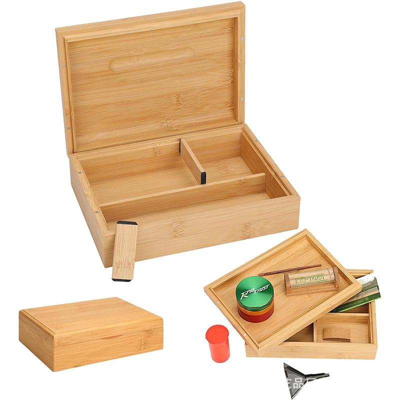 Household bamboo storage box desktop multi-purpose household storage…