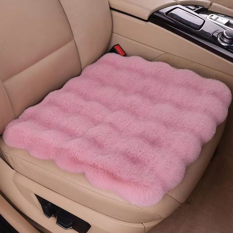 Car Seat Cushion Winter Free Shipping Rabbit Fur Plush No Backrest Three-Piece Set Thickened Winter Bubble Velvet Seat Cushion Thickened for Warmth