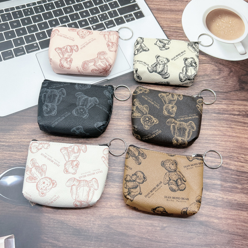 Pu Printed Coin Purse Cartoon Hand Coin Small Wallet Key Bag Mini Portable Female Student Storage Bag Manufacturer