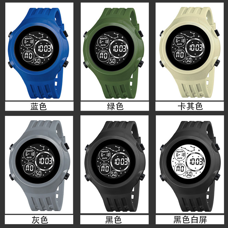 Los estudiantes de secundaria y secundaria al aire libre deportes electrónicos reloj de moda juvenil multifunción luminoso despertador reloj electrónico al por mayor