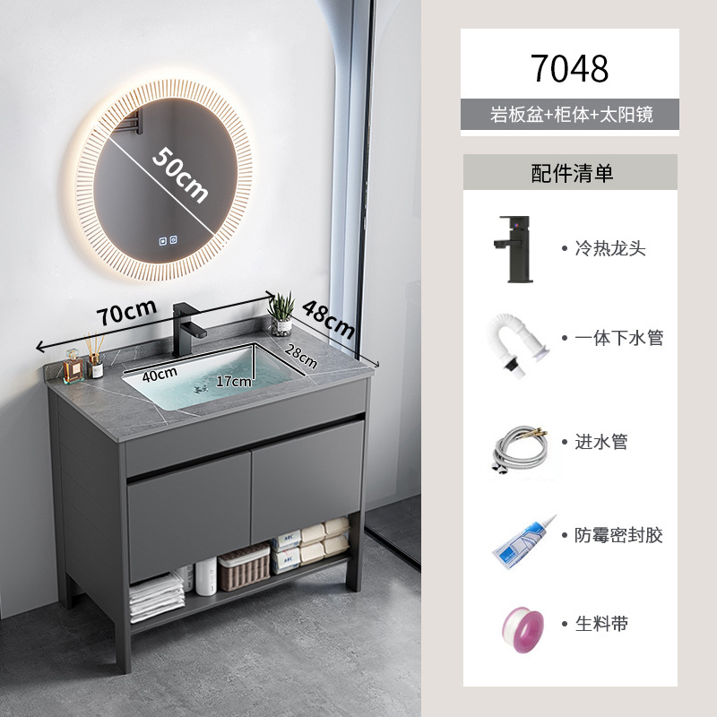 Espacio de aluminio sobre el suelo lavabo de lavabo de baño de combinación de armario de baño lavabo para el hogar lavabo de cerámica piscina de mesa de lavado integrada