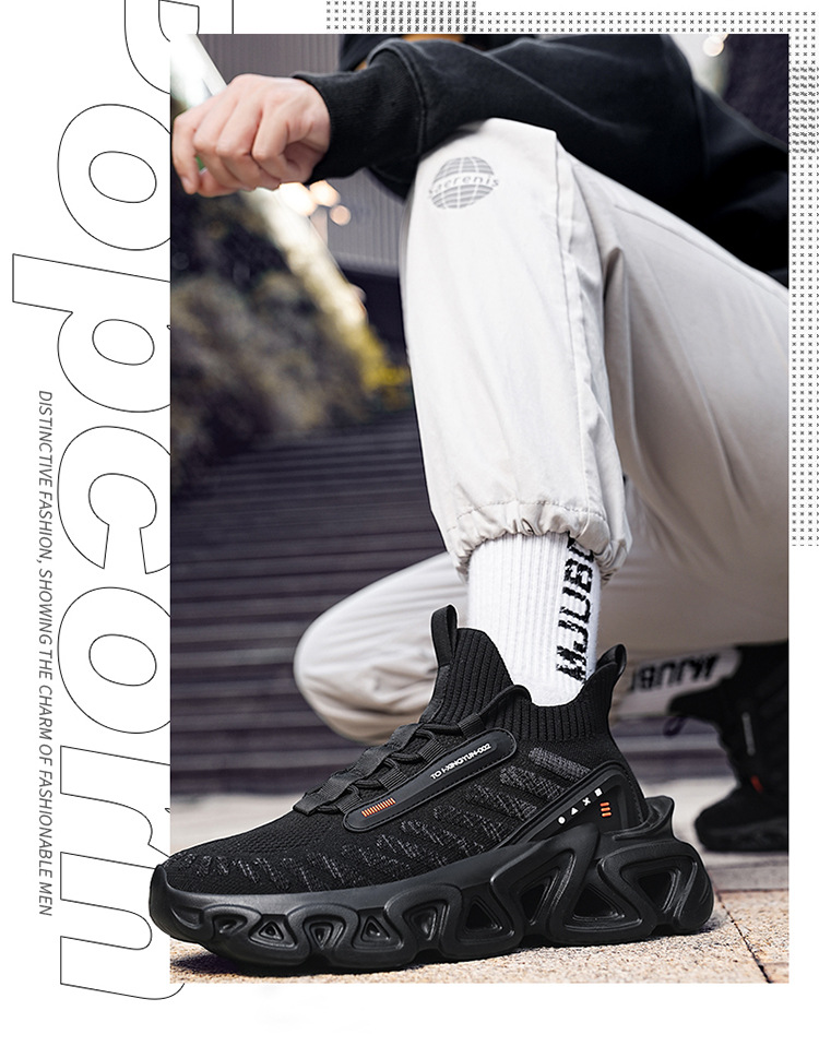 Men's Lightweight Breathable Mesh Trainers With Thick Sole_voghion.com