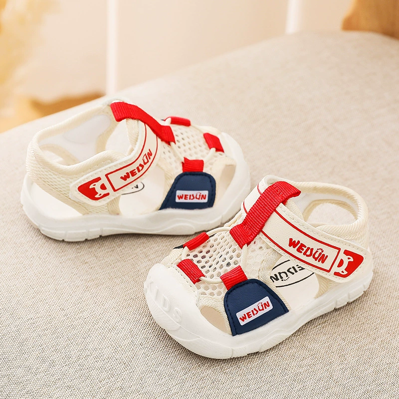 2024 новые летние детские туфли для мальчиков, детские туфли с мягкой подошвой, нескользящие детские туфли для детей от 0 до 2 лет, сетчатые туфли для девочек.