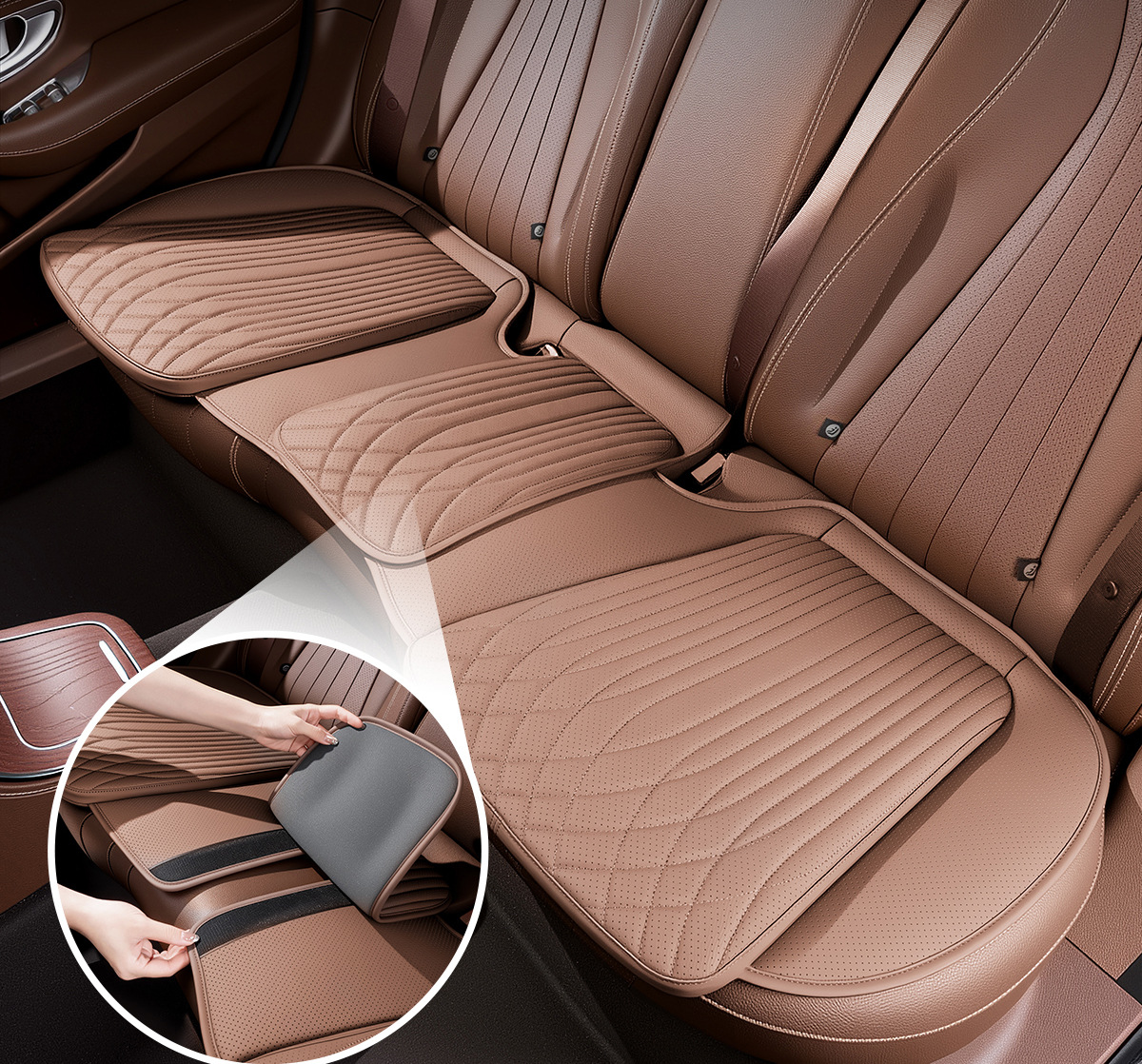 Napa Leather Universal Car Seat Cushion, Cool and Breathable Pad, Suitable for Home Cars and Suvs, Compatible with All Vehicles