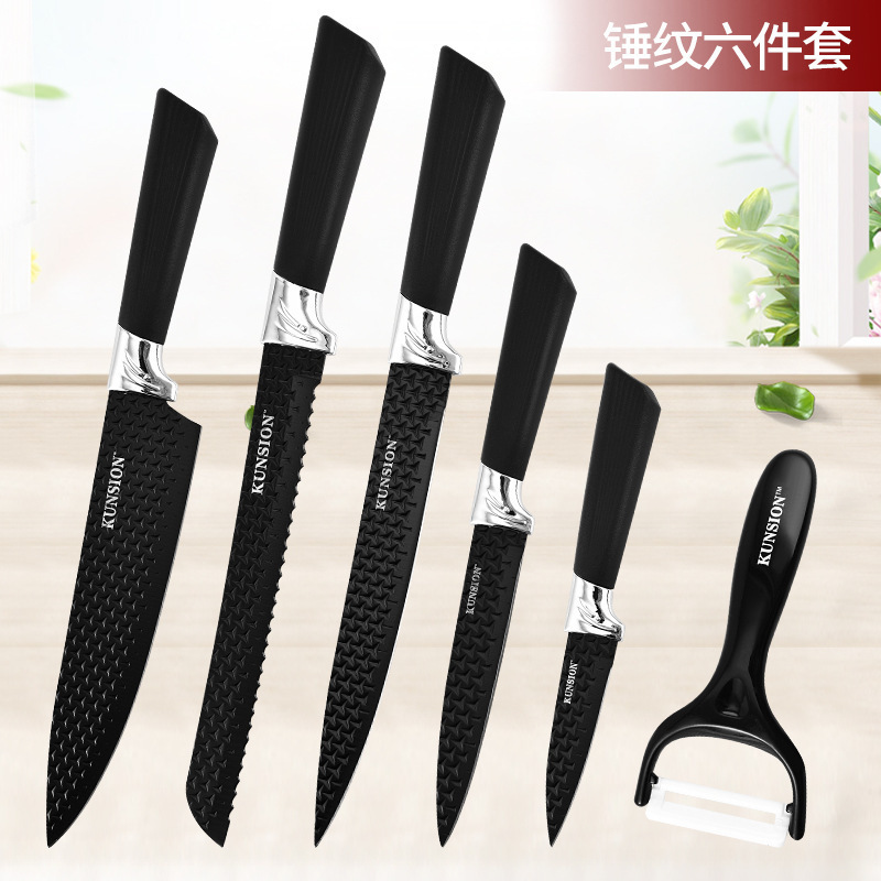 Cuchillo de cocina de acero inoxidable 6 conjuntos de cuchillos cuchillo de cocina cuchillo de cocina cuchillo de cocina cuchillo de frutas dormitorio conjunto completo