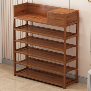 Simple and Economical Bamboo Shoe Rack for Home Entrance Dormitory, Solid Wood Living Room Multi-Layer Storage Small Shoe Cabinet Floor-Standing