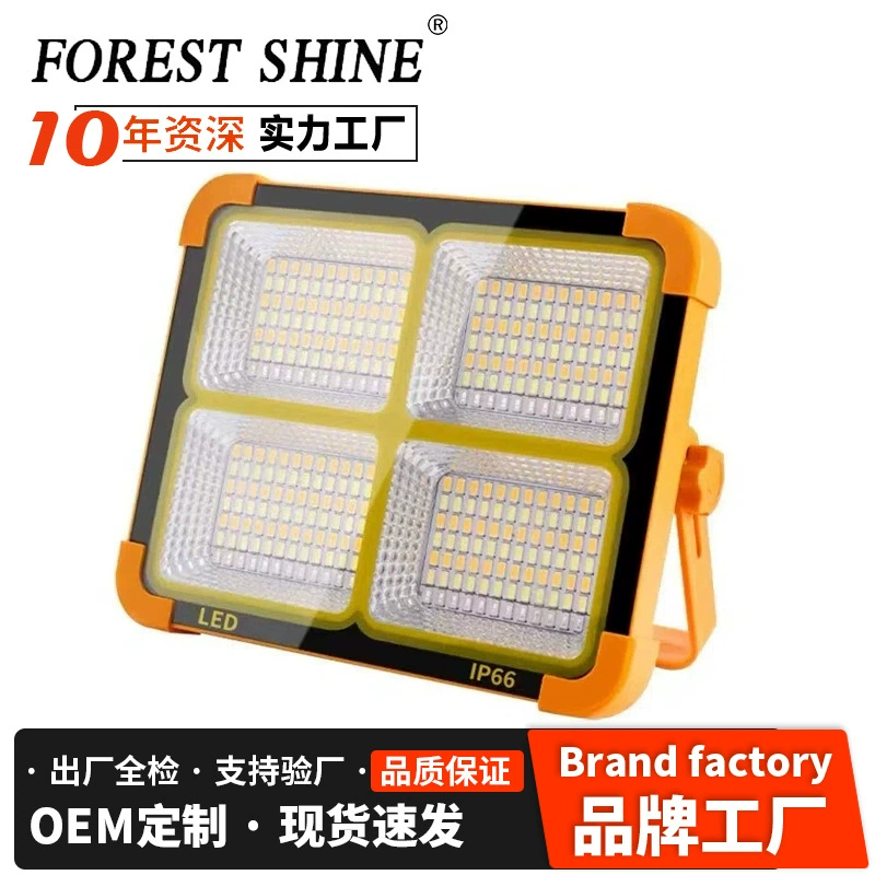 Популярный солнечный прожектор для кросс-граничного использования, солнечная лампа с длительным сроком службы батареи, большой прожектор, уличный светодиодный фонарь, освещение для кемпинга