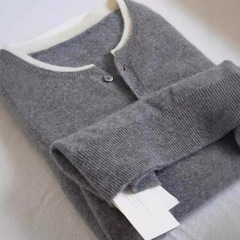 グレーベルベットボトムシャツ秋冬シンプルニッチフェイクツーピースラウンドネックトップスリムフィットハイエンドインナーセーター