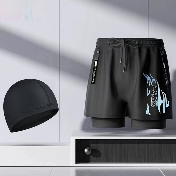 Blue flame (swimming trunks➕swimming cap)