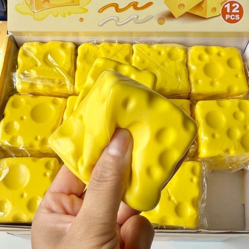 Cheese Squishy Toy, Moldable and Non-Rebound, Handmade Stress Relief Toy for Children and Students Cheese Squishy Toy, Moldable and Non-Rebound, Handmade Stress Relief Toy for Children and Students