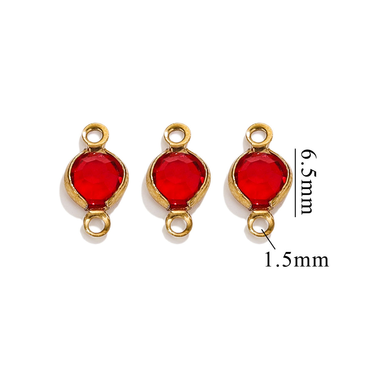 Accesorios redondos de acero inoxidable de color simple conector de cristal DIY joyería cadena collar de pulsera redonda