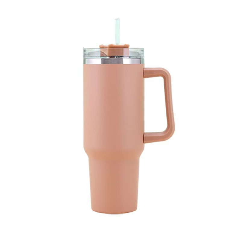 Amazon Segunda Generación 40Oz Coche Taza de doble capa de vacío con mango de paja Taza de coche portátil de acero inoxidable taza de vacío