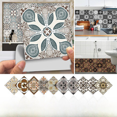 40 pieces of retro-style gray floral pattern frosted floor tiles, kitchen tiles, desktop renovation waterproof wall decals MZ-6