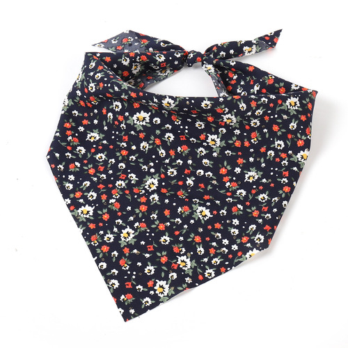 Cross-border floral retro-style triangular headscarf fabric hair accessory sweet and cute women's head wrap hair tie elastic versatile hair accessory