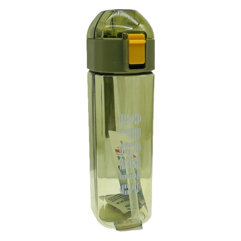 Seleya 7928 nueva taza de paja portátil 650ml taza de estudiante hombres y mujeres deportes taza de agua hervidor de plástico