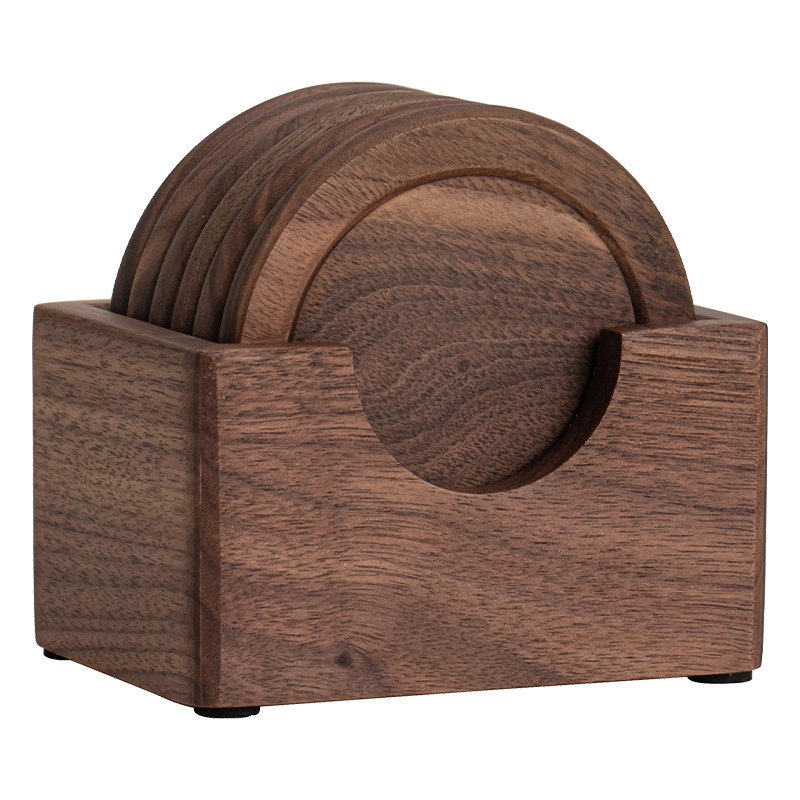 Cruz-frontera winjiang nogal té bandeja posavasos vidrio taza de café aislamiento almohadilla resistente al calor anti-escaldado de madera sólida base de la estera de té