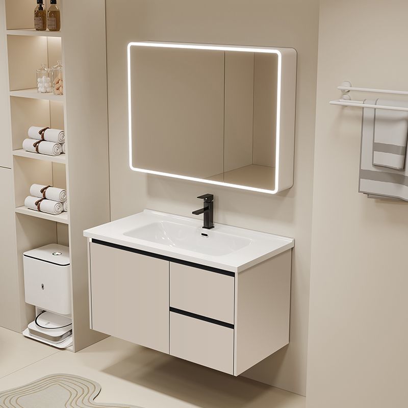 Gabinete de baño de aluminio inteligente espacial grueso combinación lavabo lavabo en cerámica lavabo fábrica de inodoro al por mayor