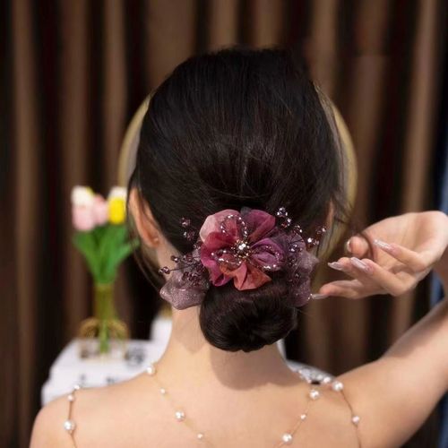 Women girls cloth art zircon hair art flower hair bands winky headdress flower elegant temperament