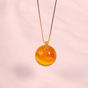 17mm Burmese Lingcao Amber 18K Gold Inlaid Pendant High-Quality Natural Amber Professional Source Factory