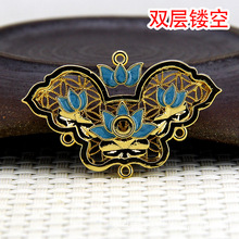 60673ͭ���˫�����ֹ�diyͷ�η��κ�������29*45mm��̩���ŷ�