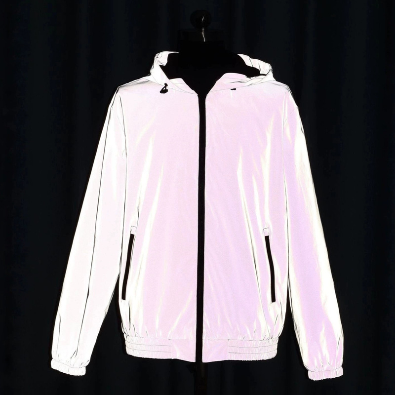 New high-brightness reflective clothing for men, bright silver luminous fluorescent jacket, glowing outdoor cycling jacket, large size wholesale