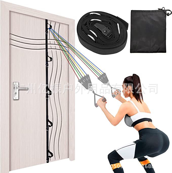 Direct supply tension rope installation-free 11-piece tension device accessories multi-point door buckle home fitness door anchor belt