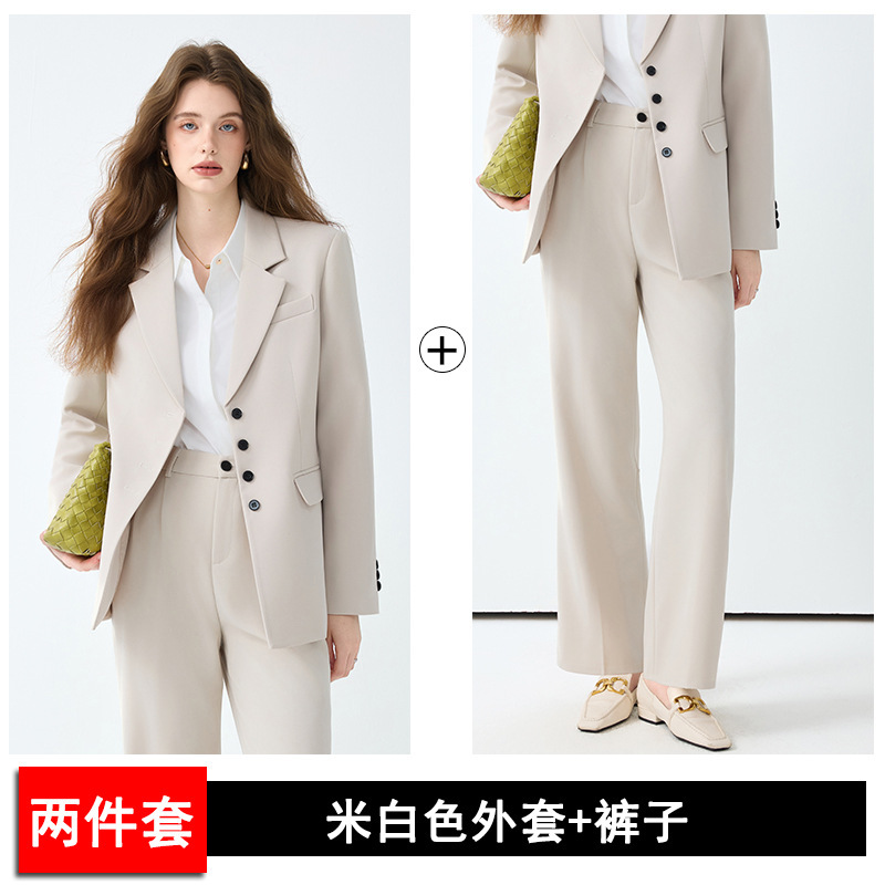 灰色职业西装套装女春秋2025新款大学生考公面试正装通勤西服外套|undefined
