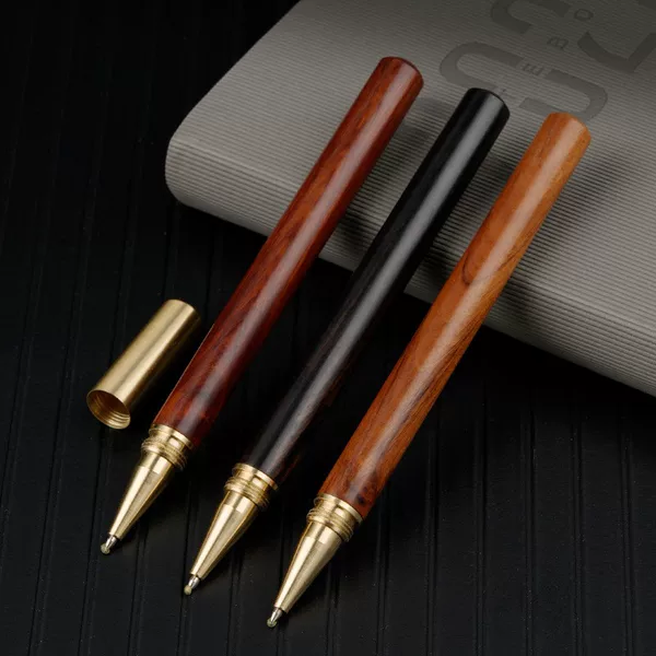 Red Sandalwood Signature Pen High-End Gift Box Engraved Brass Sandalwood Pen Set Business Gift Ballpoint Pen Chinese Style