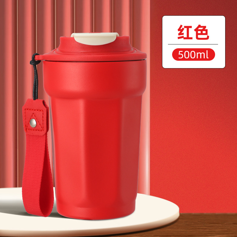 316 taza de café simple de alta calidad, taza de mano al aire libre, taza de aislamiento de vacío de doble capa octagonal