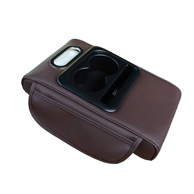 Armrest box pad — pad universal car cup holder - gt-6-without-embroidery-5-brown-free-pack-of-small-tissues