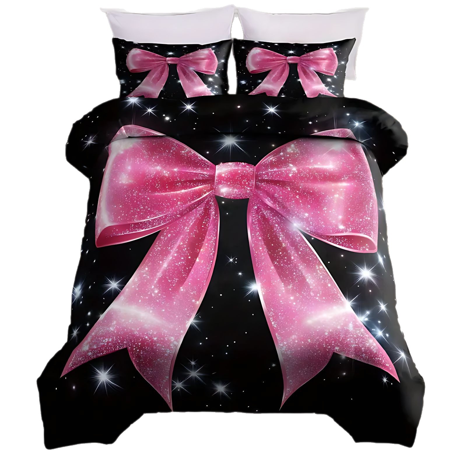 TUME / JIT transfronterizo gran arco de encaje brillante polvo HD impresión digital colcha de cama set