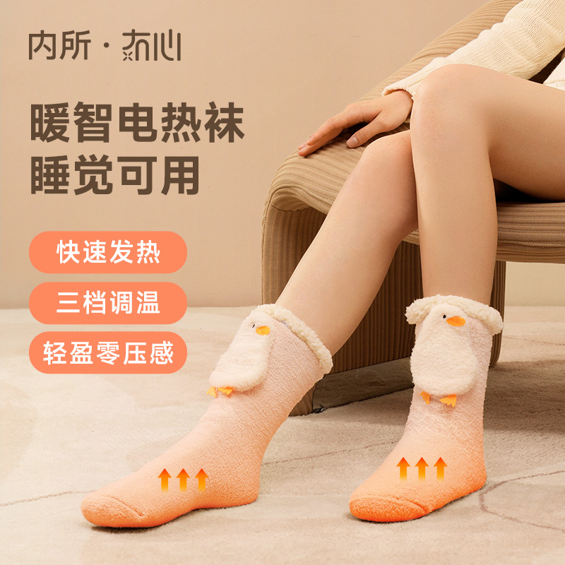 electrothermal Socks Warm feet lovely 2022 new pattern indoor Fever socks USB heating Socks winter gift