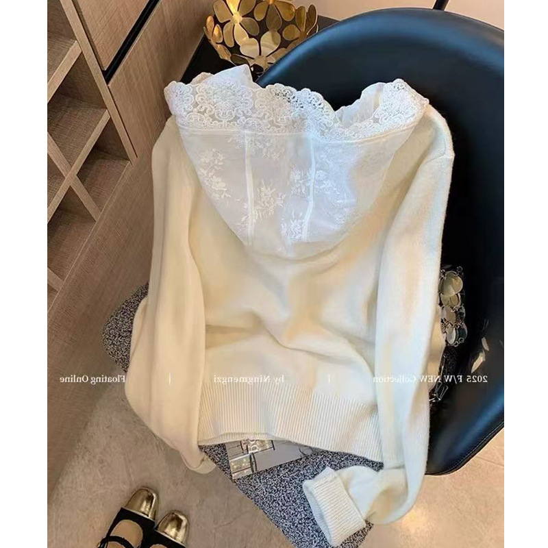 广州十三行高货爆款~刺绣蕾丝欧洲站新款欧货女时尚针织拼接外套|undefined