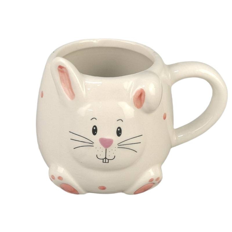 Taza de cerámica de marca de taza de cerámica de dibujos animados lindos animales tridimensionales dibujados a mano taza de agua para beber Qixia regalo del día de los niños