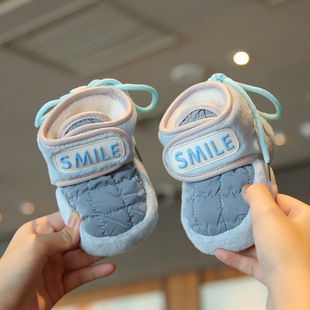 0-1 Year Old Baby Cotton Shoes Thick Velvet Autumn and Winter Toddler Shoes Baby Snow Boots Warm Keeping Non-slip Learning to Walk