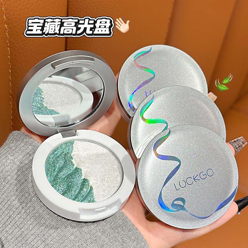 LUCKGO arena flotante brillante disco de alta calidad brillante retorno facial brillante brillante perla delicada sombra de ojos maquillaje transfronterizo