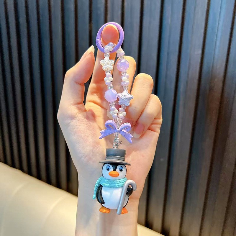 겨울 펭귄 키링 - 퍼플