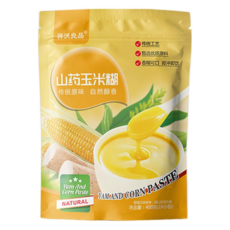 Паста из ямса и кукурузы, 400 г, в индивидуальной упаковке, питательный порошок для завтрака, заменяющий традиционное питание, готовый к употреблению, оригинальный вкус кукурузной пасты.